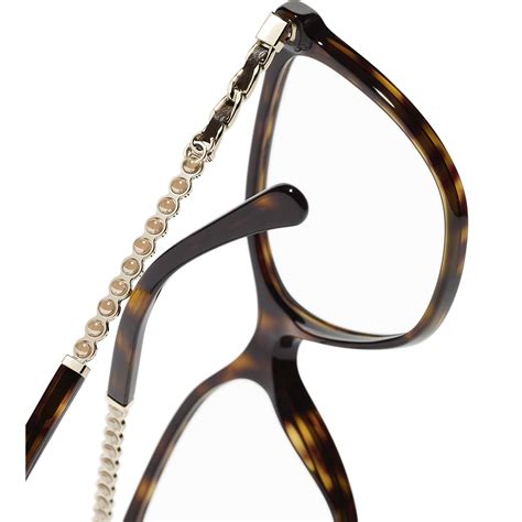 Square Eyeglasses Acetate & Glass Pearls Dark .